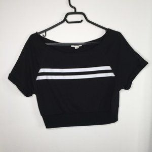 Black with white stripes t shirt